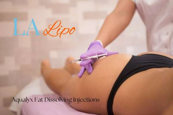Woman having fat dissolving injections Farthingstone on thighs