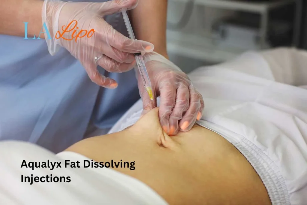woman having fat dissolving injections Farthingstone in the stomach