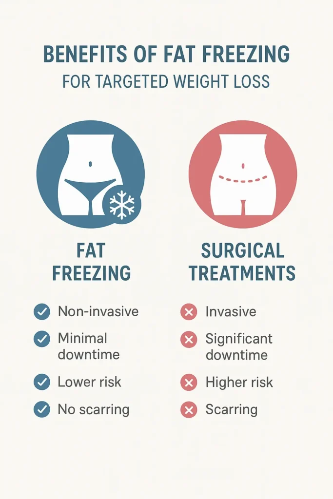 graphic showing the benefits of fat freezing Farthingstone