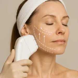 Woman having HI-FU to reduce wrinkles call LA LIPO Farthingstone Now!