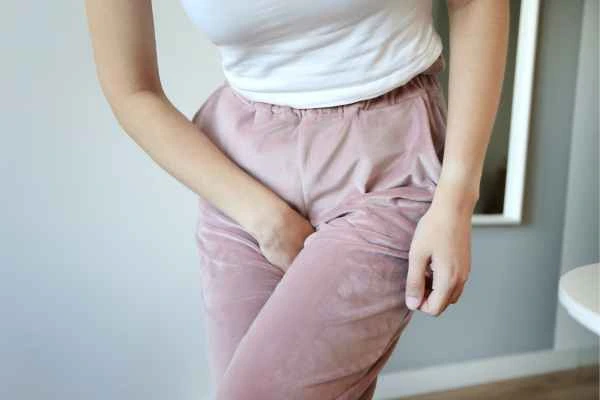 woman struggling with urine incontinence Farthingstone
