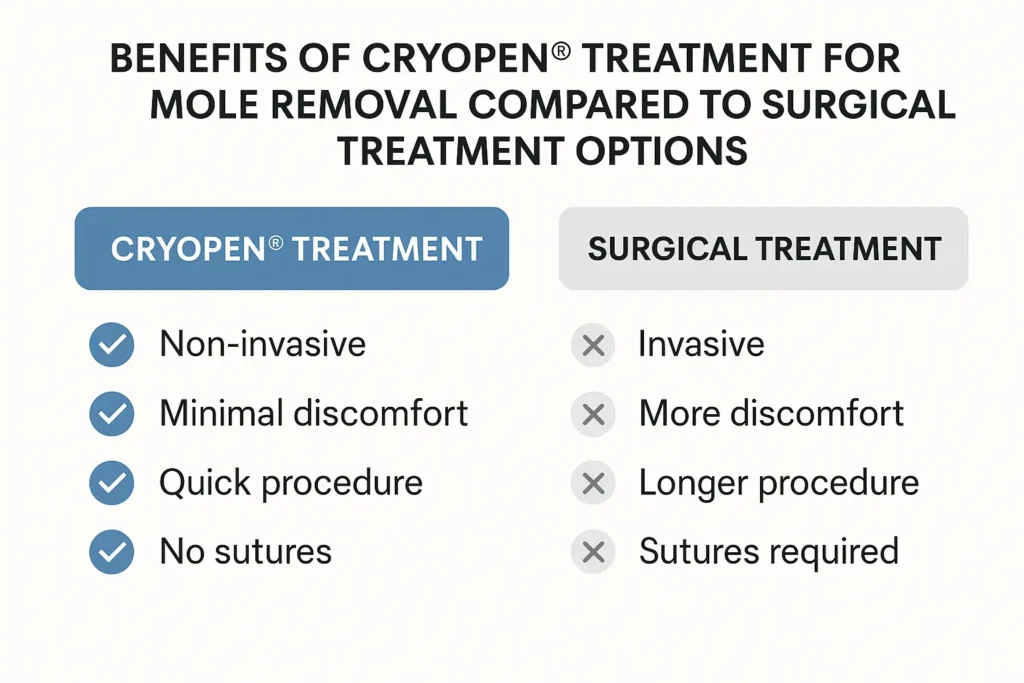 Benefits of facial mole removal Farthingstone - call our team today to book a consultation